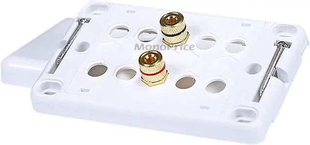 Alt view image 3 of 4 - Monoprice High Quality Banana Binding Post Wall Plate For 1 Speaker - Coupler Type