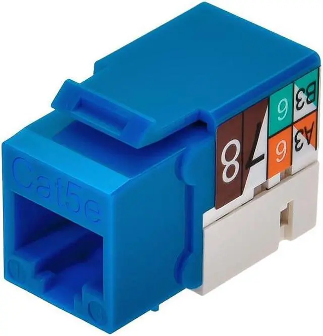 Alt view image 12 of 15 - Monoprice Cat5e Punch Down Keystone Jack for 22-24AWG Solid Wire, Blue