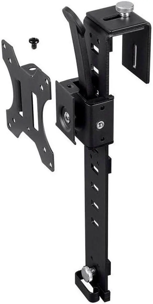 Alt view image 6 of 20 - Monoprice Cubicle Flat Panel Monitor Mount - Black | Ultra-Thin, Adjustable Height, Durable - Workstream Collection
