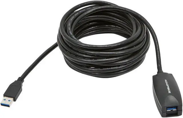 Alt view image 4 of 11 - Monoprice USB 3.0 Active Extension Cable - 5 Meter - Black | USB Type-A Male to USB Type-A Female, 10 times faster than USB 2.0