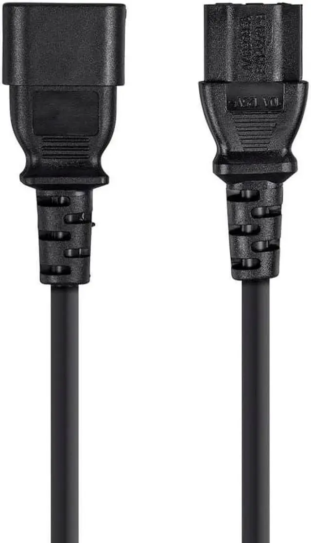 Alt view image 2 of 9 - Monoprice 6ft 16AWG Power Extension Cord Cable w/ 3 Conductor PC/Mon, 13A (IEC-320-C14 to IEC-320-C13)