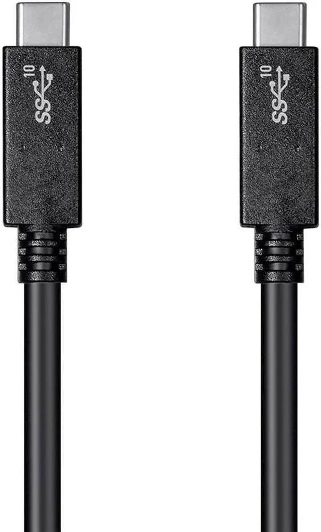 Alt view image 2 of 6 - Monoprice USB C to USB C 3.1 Gen 2 Cable - 0.5 Meter (1.6 Feet) - Black | 10Gbps, 5A, 30AWG, Type C, Compatible with Xbox One / PS5/ Switch / iPad / Android and More - Essentials Series