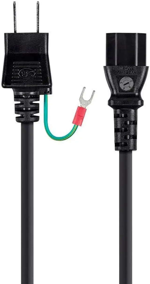 Alt view image 2 of 7 - Monoprice Power Cord Cable - 6 Feet - Black | 18AWG Japanese JIS C 8303 Male to C13 Female with Ground Wire