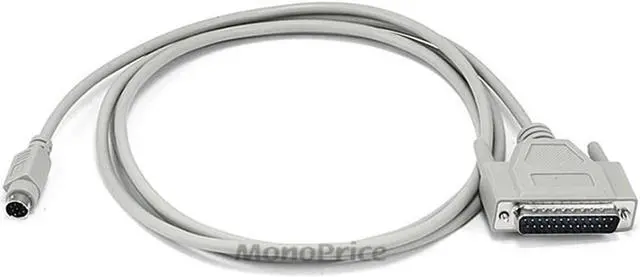 Main image of Monoprice 6ft MDIN8 Male to DB25 Male Mac+/Imagewriter I Cable - Beige