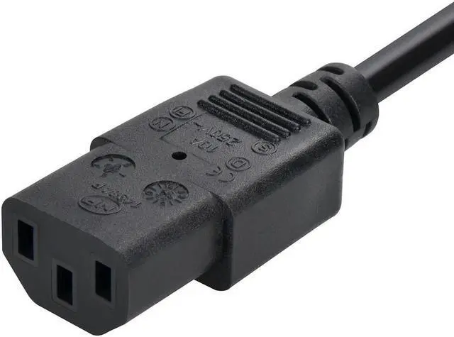 Alt view image 4 of 8 - Monoprice 6Ft 18Awg England Power Cord Cable - H05vv-F Nema C13 - Black