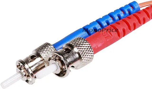 Alt view image 3 of 11 - Monoprice Fiber Optic Cable - 1 Meter - Orange | ST to ST, OM1, 62.5/125 Type, Multi Mode, Duplex