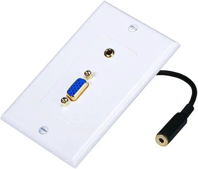 Main image of Monoprice Gold Plated SVGA + 3.5mm Stereo Audio Coupler Wall Plate