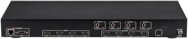 Alt view image 4 of 20 - Monoprice Blackbird 4K 4x4 HDMI Matrix HDR 18Gbps 4K@60Hz YCbCr 4:4:4 HDCP 2.2