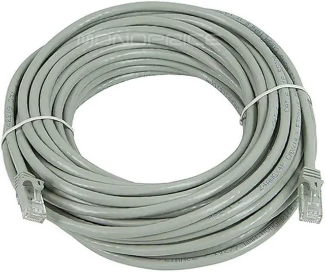 Alt view image 2 of 18 - Monoprice Cat6 Ethernet Patch Cable - 50 Feet - Gray | Network Internet Cord - RJ45, Stranded, 550Mhz, UTP, Pure Bare Copper Wire, 24AWG - Flexboot Series