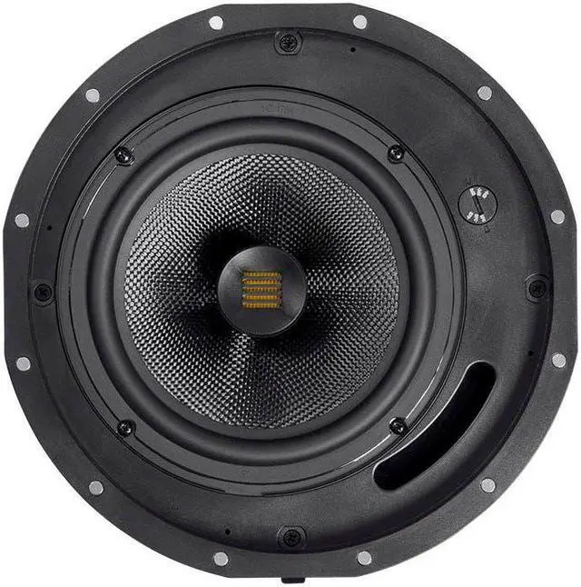 Alt view image 4 of 12 - Monoprice Amber 2-Way Carbon Fiber Ceiling Speakers - 8 Inch With Magnetic Grille And Ribbon Tweeter (Pair)