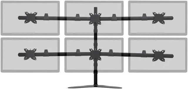 Alt view image 2 of 20 - Monoprice Hex (6) Monitor Free Standing Desk Mount for 15~30in Monitors