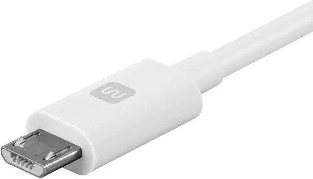 Alt view image 3 of 7 - Monoprice USB-A to Micro B Cable - 6 Feet - White, Polycarbonate Connector Heads, 2.4A, 22/30AWG - Select Series
