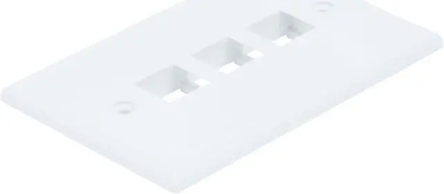 Main image of Monoprice 3-Hole 1-Gang Keystone Wall Plate - White