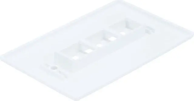 Alt view image 3 of 7 - Monoprice 3-Hole 1-Gang Keystone Wall Plate - White