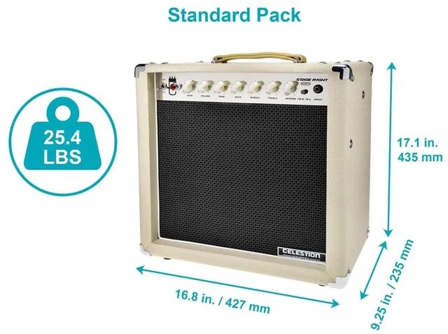 Alt view image 7 of 14 - Stage Right by Monoprice 15-Watt 1x12 Guitar Combo Tube Amp with Celestion Speaker and Spring Reverb