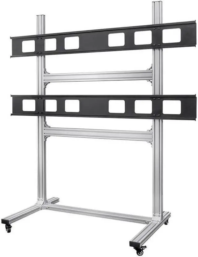 Main image of Monoprice Commercial Series 2x2 Video Wall Mount Bracket System Rolling Display Cart with Micro Adjustment Arms For LED