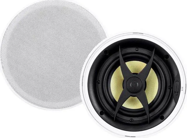 Alt view image 4 of 6 - Monoprice 2 Way In-Ceiling Speakers - 6.5 Inch (Pair) With Aramid Fiber And Titanium Silk Drivers - Caliber Slim Series