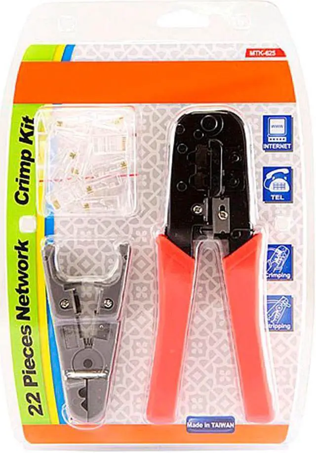 Alt view image 6 of 8 - Monoprice RJ-45/RJ11 Stripping and Crimping Tool Kit w/ Modular Plugs