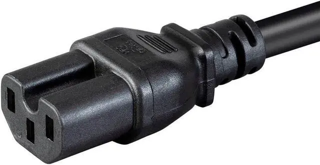 Alt view image 11 of 13 - Monoprice Heavy Duty Power Cord - 8 Feet - Black | NEMA 5-15P to IEC 60320 C15, 14AWG, 15A, SJT, 125V