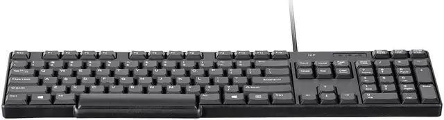 Alt view image 6 of 10 - Monoprice USB Keyboard - Black, Spill Resistant Membrane, Comfortable, Standard Layout - Workstream Collection