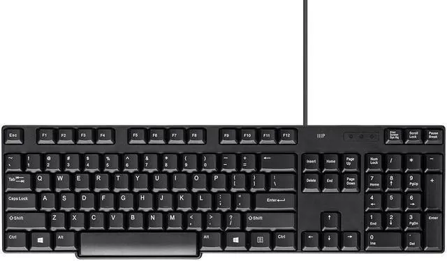Main image of Monoprice USB Keyboard - Black, Spill Resistant Membrane, Comfortable, Standard Layout - Workstream Collection