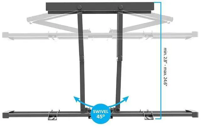 Alt view image 4 of 15 - Monoprice Premium Full Motion TV Wall Mount Bracket Low Profile For 60" To 100" TVs up to 176lbs, Max VESA 900x6