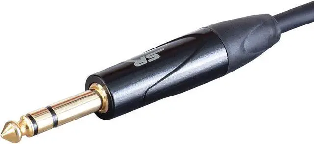 Alt view image 3 of 6 - Monoprice1/4in TRS Male Connector to 1/8in TRS Male Connector - 6 Feet - Black, Heavy Gauge 24AWG On Tour Cables, Gold Plated Connectors - Stage Right Series