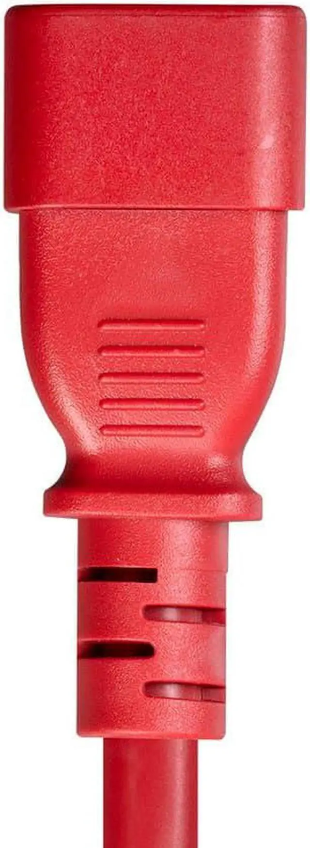 Alt view image 3 of 6 - Monoprice 14AWG Heavy-Duty Computer Extension Power Cable / Cord - 3ft - Red 15A 14AWG (IEC-320-C14 to IEC-320-C15)