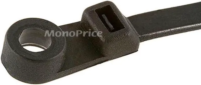 Alt view image 2 of 6 - 8-inch Mountable Head Cable Tie, 100pcs/Pack, 40 lbs Max Weight - Black
