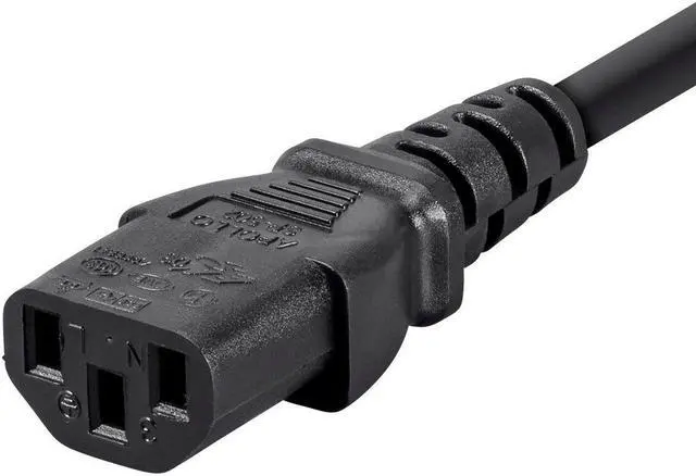 Alt view image 3 of 6 - Monoprice 2ft 18AWG Power Extension Cord w/ 3 Conductor PC/Mon, 10A (IEC-320-C14 to IEC-320-C13)