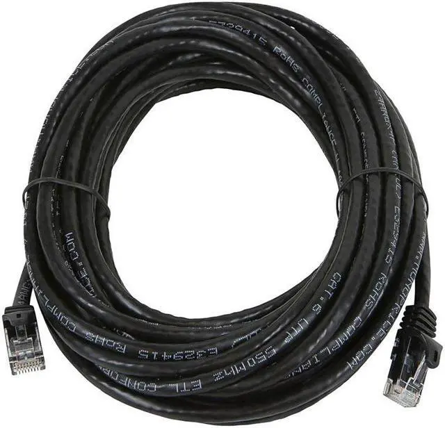Alt view image 2 of 8 - Monoprice Cat6 Ethernet Patch Cable - 20 Feet - Black | Network Internet Cord - Snagless RJ45, Stranded, 550Mhz, UTP, Pure Bare Copper Wire, 24AWG - Flexboot Series