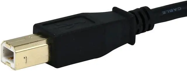 Alt view image 3 of 6 - Monoprice USB Type-A to USB Type-B 2.0 Cable - 10 Feet - Black (5 Pack) 28/24AWG, Gold Plated Connectors, For Printers, Scanners, and other Peripherals