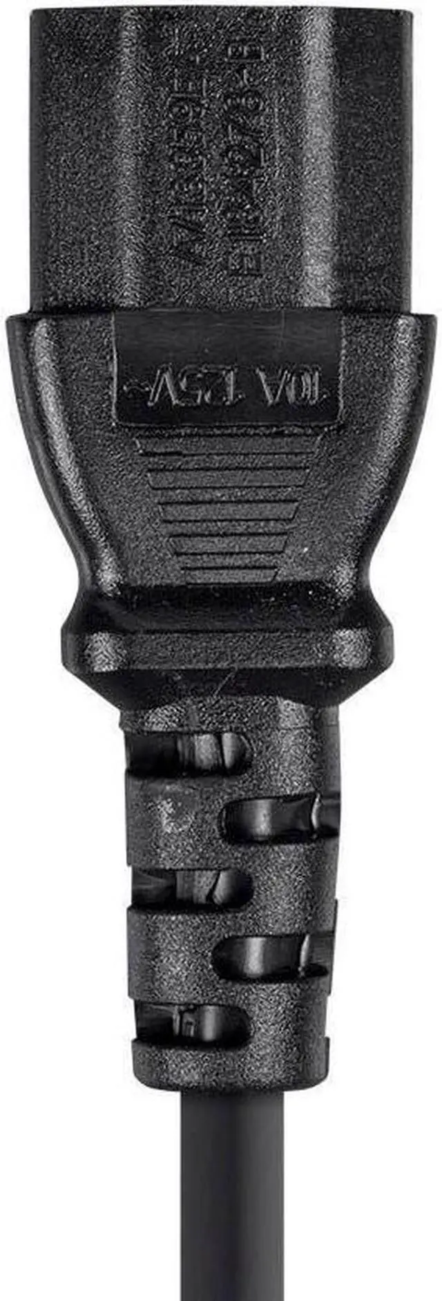 Alt view image 6 of 7 - Monoprice 3-Prong Power Cord - 6 Feet - Black (6-Pack) NEMA 5-15P to IEC 60320 C13, 16AWG, 13A, Works With Most Pcs, Monitors, Scanners, and Printers