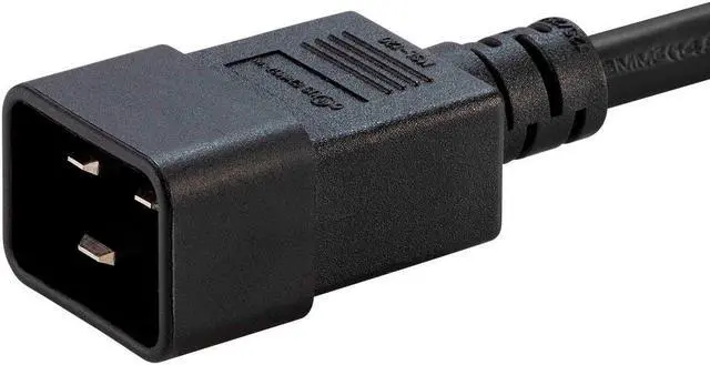 Alt view image 6 of 6 - Monoprice Heavy Duty Extension Cord - 10 Feet - Black, IEC 60320 C20 to IEC 60320 C19, 12AWG, 20A, SJT, 250V, For Powering Servers, Routers, and Other High-Output Network Devices