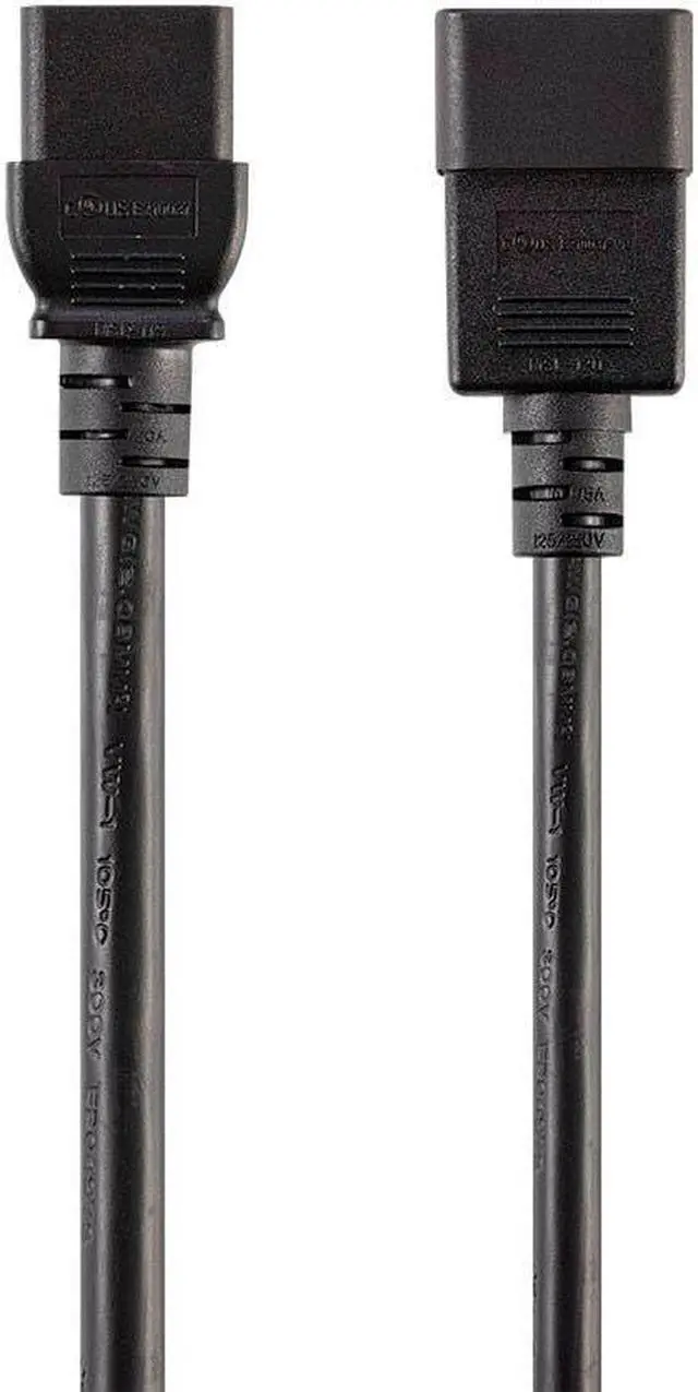 Main image of Monoprice Heavy Duty Extension Cord - 10 Feet - Black, IEC 60320 C20 to IEC 60320 C19, 12AWG, 20A, SJT, 250V, For Powering Servers, Routers, and Other High-Output Network Devices