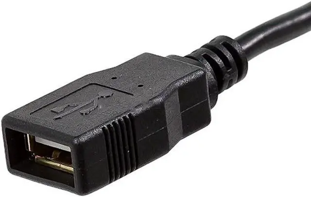 Alt view image 3 of 6 - Monoprice USB Type-A to USB Type-A Female 2.0 Extension Cable - 3 Feet - Black (5 Pack) 28/24AWG, Gold Plated Connectors