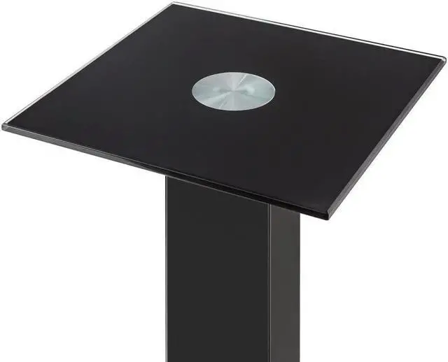 Alt view image 2 of 11 - Monoprice Elements Speaker Stand - 28 Inch (Pair) With Cable Management, Strong Tempered Glass Base With Floor Spikes