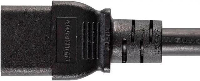 Alt view image 3 of 6 - Monoprice Heavy Duty Extension Cord - 10 Feet - Black, IEC 60320 C20 to IEC 60320 C19, 12AWG, 20A, SJT, 250V, For Powering Servers, Routers, and Other High-Output Network Devices