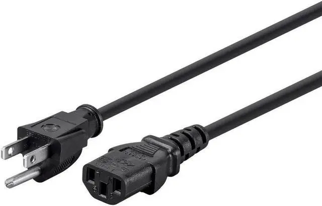 Main image of Monoprice 3-Prong Power Cord - 3 Feet - Black (6 Pack) NEMA 5-15P to IEC 60320 C13, 18AWG, 10A, 125V, Works With Most Pcs, Monitors, Scanners, & Printers