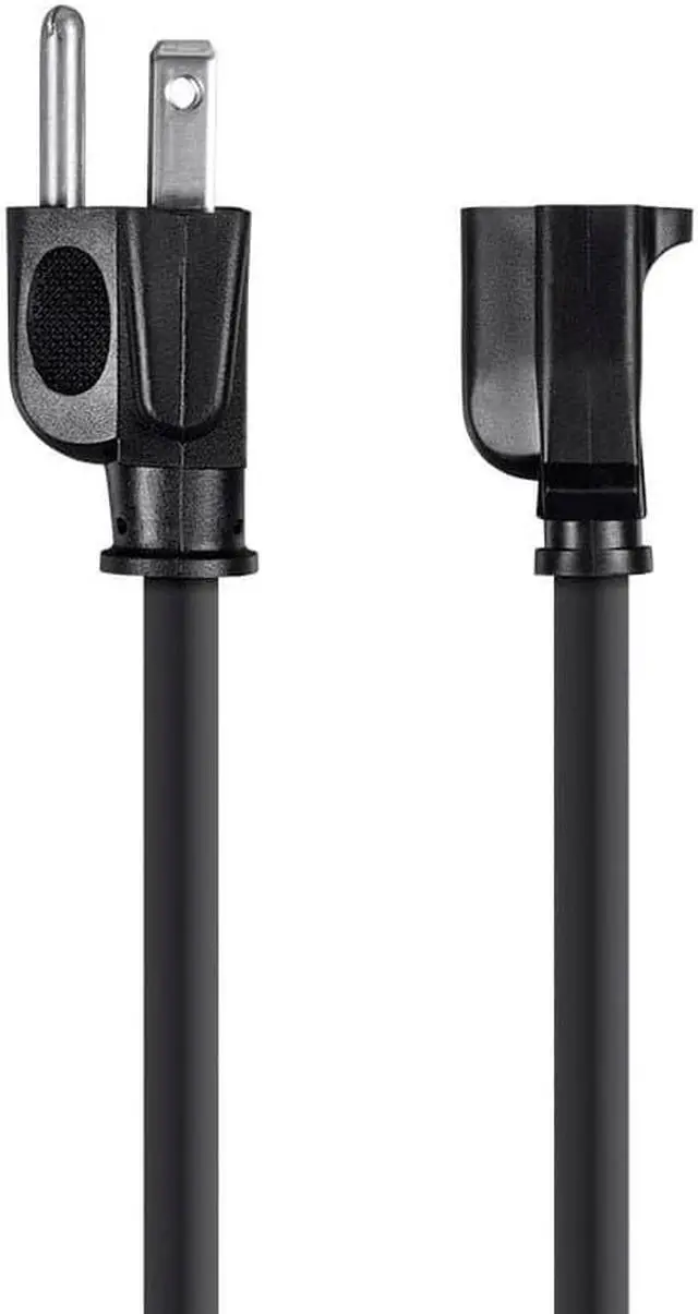 Alt view image 2 of 12 - Monoprice 3-Prong Extension Cord - 2 Feet - Black | NEMA 5-15P to NEMA 5-15R, 16AWG, 13A