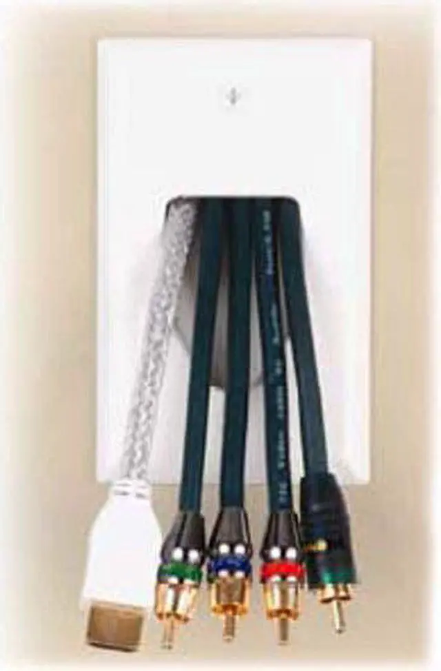 Alt view image 4 of 4 - Monoprice 1-Gang Recessed Low Voltage Cable Wall Plate - White