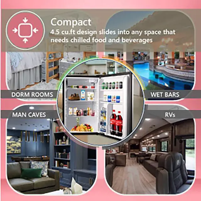 Alt view image 5 of 7 - Conserv 4.5 cu. Ft. Frost-free Compact Refrigerator-Stainless, Reversible Door