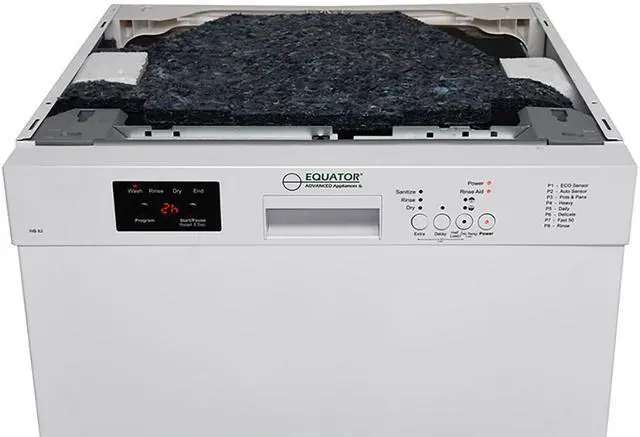 Alt view image 5 of 7 - Equator-Europe 24" Built in 14 place Dishwasher with 8 Wash Programs, Energy Star (White)