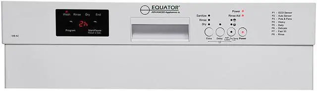 Alt view image 6 of 7 - Equator-Europe 24" Built in 14 place Dishwasher with 8 Wash Programs, Energy Star (White)