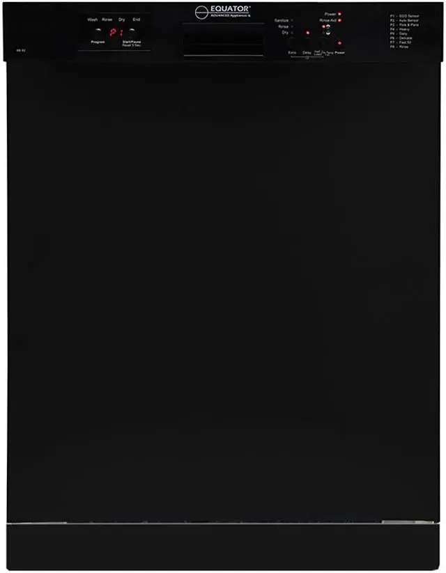 Main image of Equator-Europe 24" Built in 14 place Dishwasher with 8 Wash Programs, Energy Star(Black)