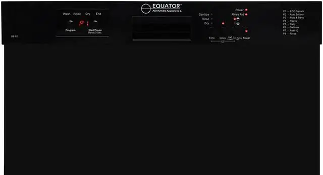 Alt view image 5 of 6 - Equator-Europe 24" Built in 14 place Dishwasher with 8 Wash Programs, Energy Star(Black)