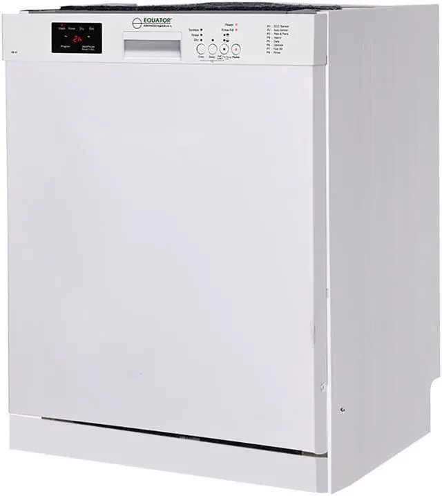 Alt view image 2 of 7 - Equator-Europe 24" Built in 14 place Dishwasher with 8 Wash Programs, Energy Star (White)