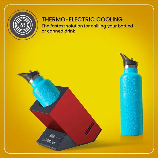 Alt view image 7 of 7 - Equator Single Bottle Chiller Wine-Champagne-Water White 110V AC/12V DC