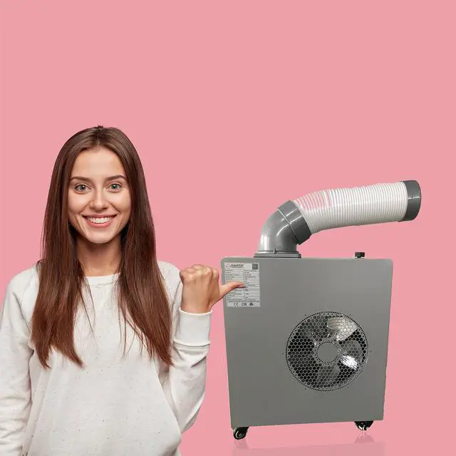 Alt view image 5 of 7 - Equator 7000 BTU Spot Outdoor Air Conditioner with Casters + Drip Pan Kit