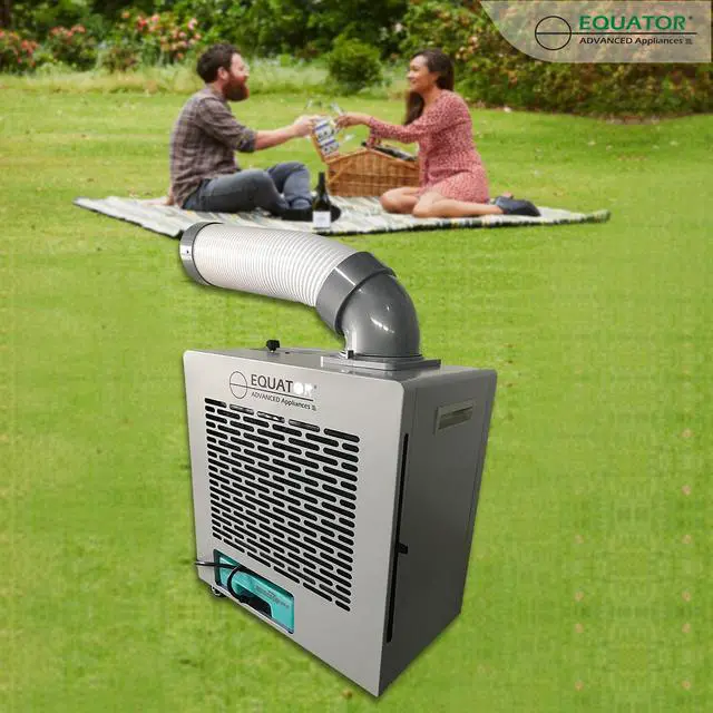 Alt view image 7 of 7 - Equator 7000 BTU Spot Outdoor Air Conditioner with Casters + Drip Pan Kit